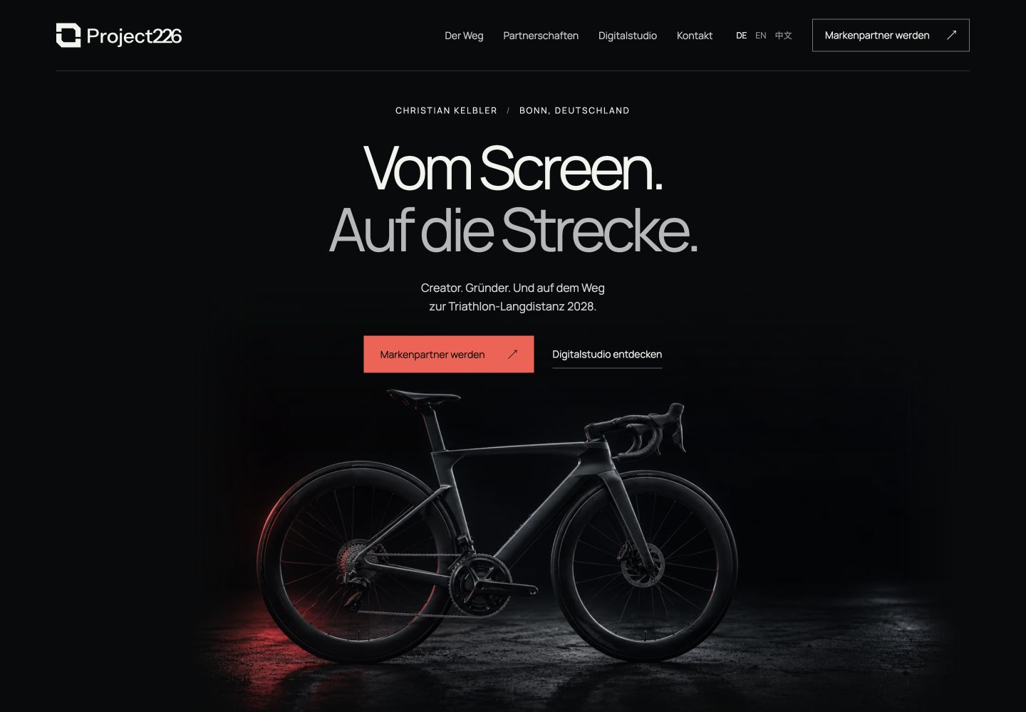 The Project 226 website as an example of design and frontend development